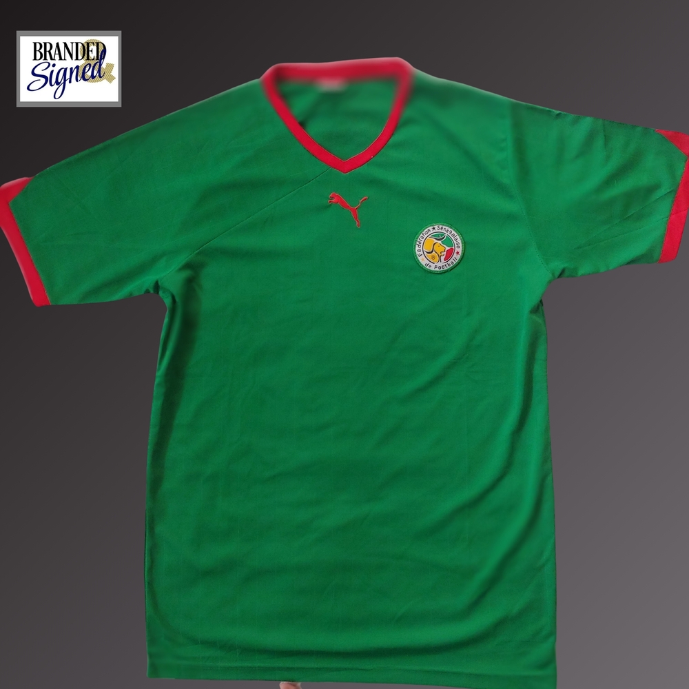 Senegal Soccer Jersey Puma  Green and Red Mens Medium Mint condition